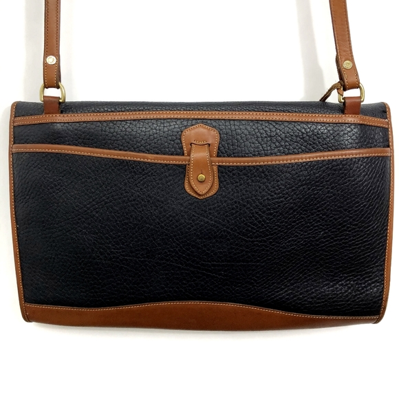 Dooney & Bourke Vintage Large Cavalry Portfolio Briefcase Navy AWL British Tan - Picture 8 of 9